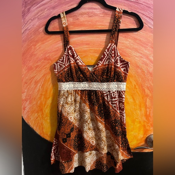 Maurices Red and Brown Patterned Camisole - Picture 1 of 3